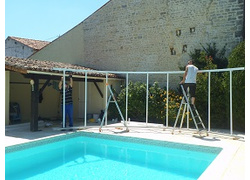 Assemblage abri de piscine sans rail